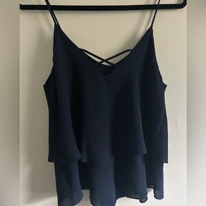 Elegant Navy Blue Women's Top Size Medium